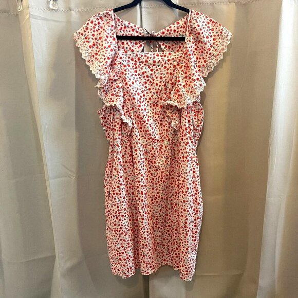 OLd Navy Dress Plus XXL Ditsy Floral Square Neck Flutter Sleeve Peasant 16714 - Picture 1 of 12